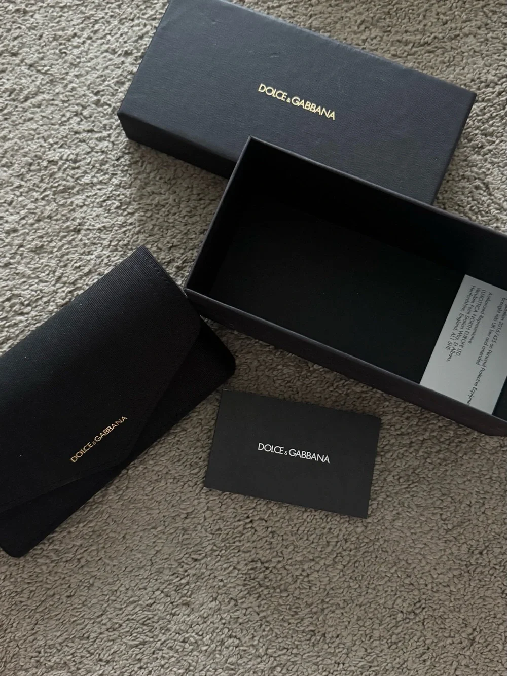 Dolce & Gabbana Gold Rim Square Sunglasses with Black Lenses